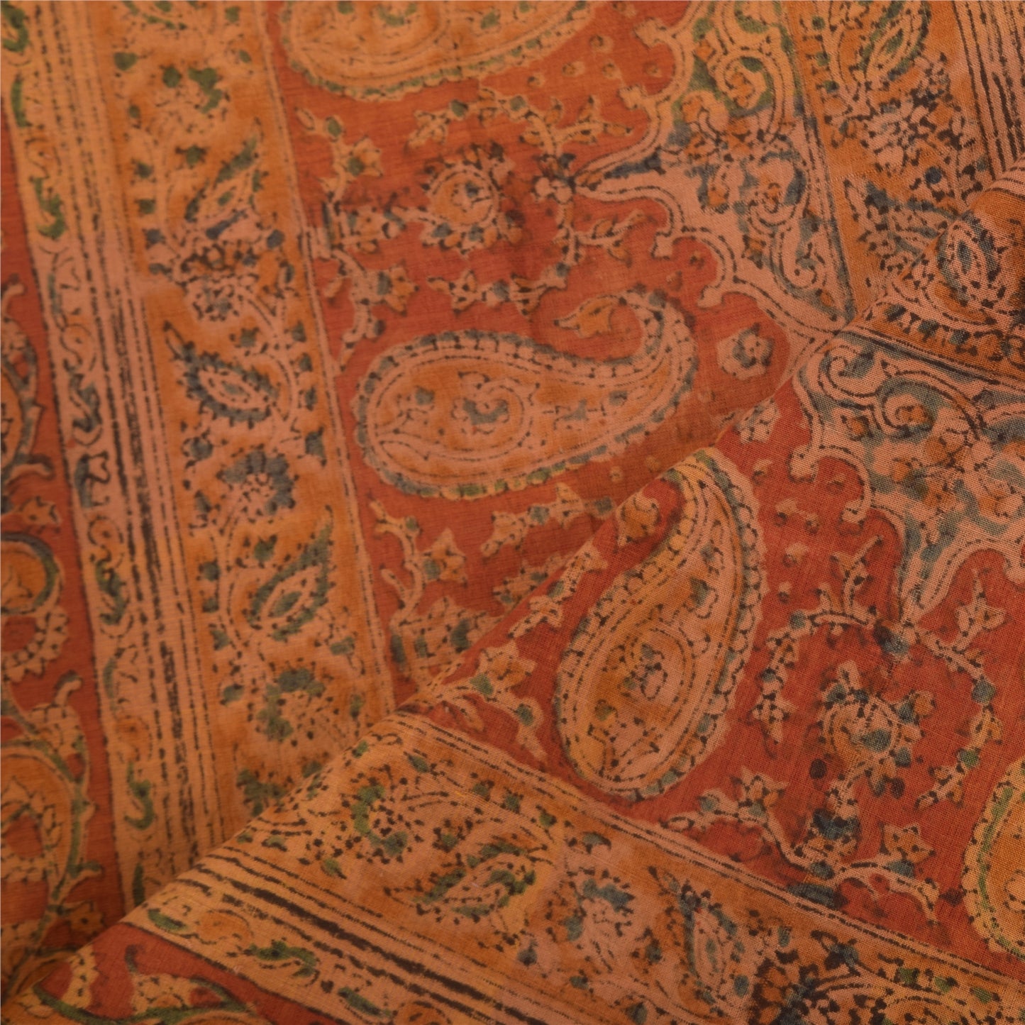 Sanskriti Vintage Brown Dupatta Long Stole Pure Cotton Printed Premium Wrap Veil