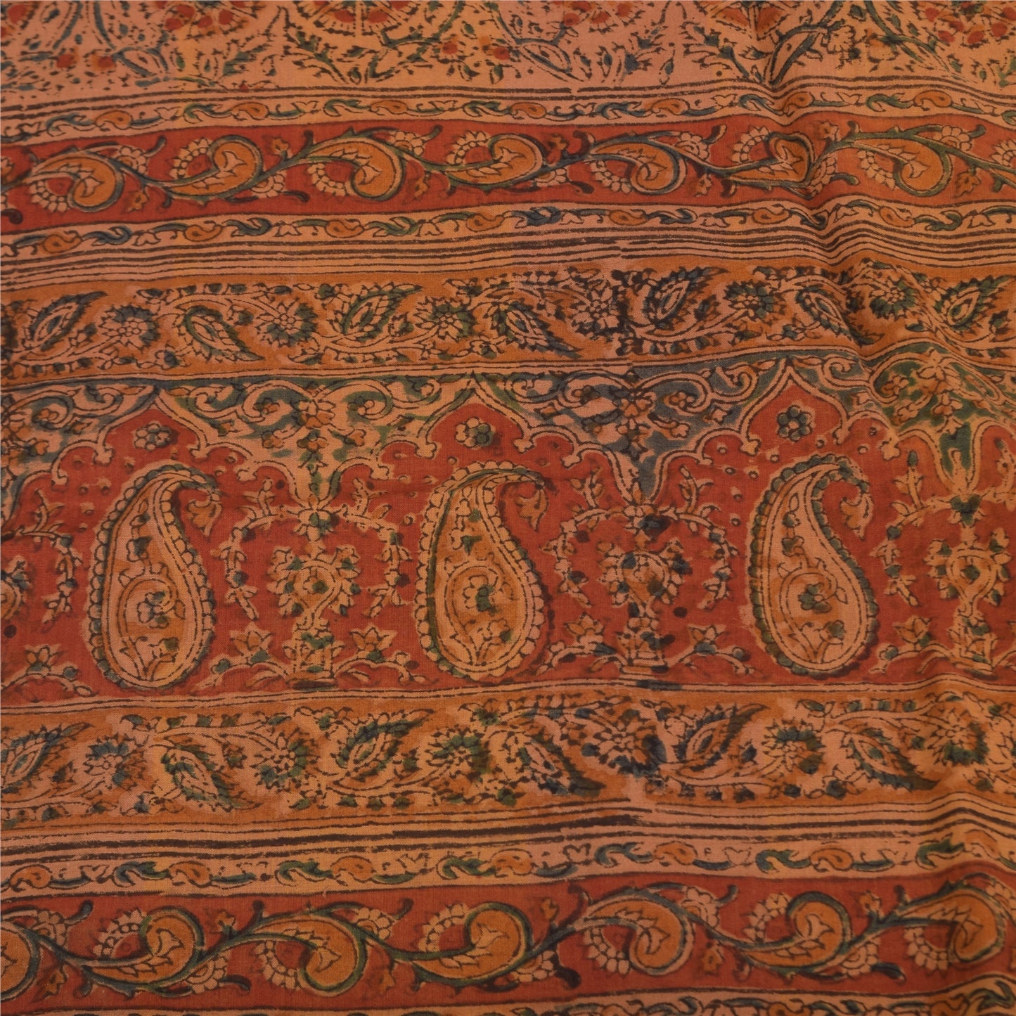 Sanskriti Vintage Brown Dupatta Long Stole Pure Cotton Printed Premium Wrap Veil