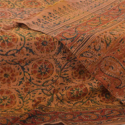 Sanskriti Vintage Brown Dupatta Long Stole Pure Cotton Printed Premium Wrap Veil