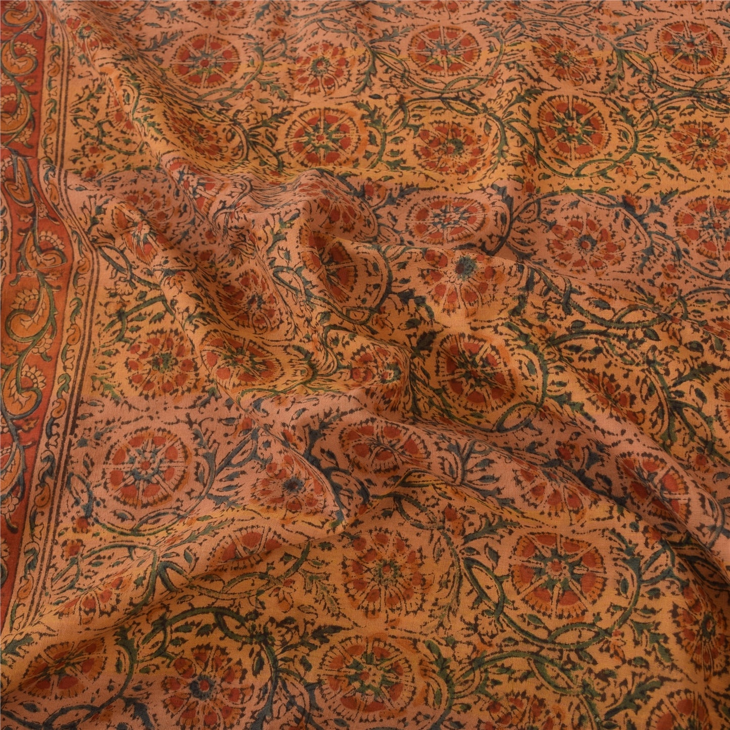 Sanskriti Vintage Brown Dupatta Long Stole Pure Cotton Printed Premium Wrap Veil