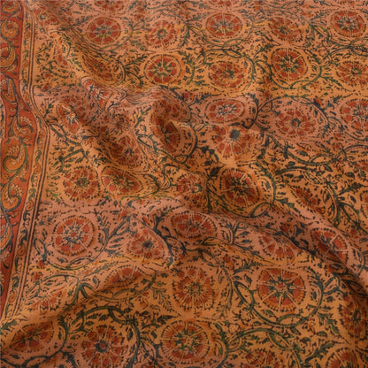 Sanskriti Vintage Brown Dupatta Long Stole Pure Cotton Printed Premium Wrap Veil