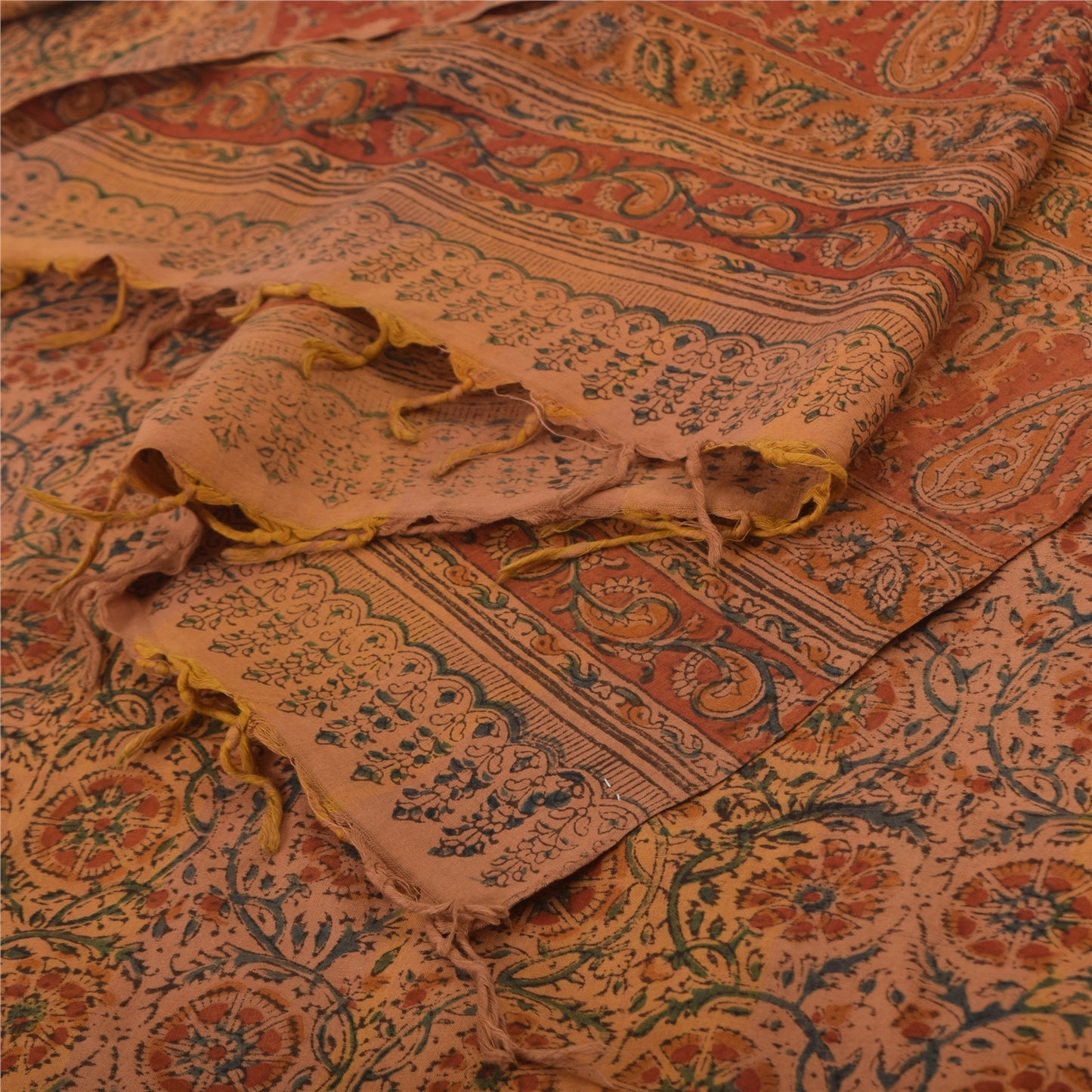 Sanskriti Vintage Brown Dupatta Long Stole Pure Cotton Printed Premium Wrap Veil