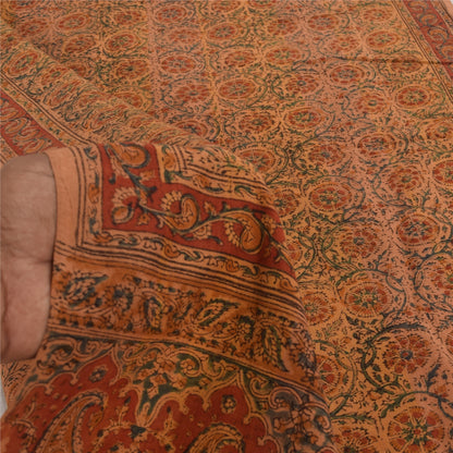 Sanskriti Vintage Brown Dupatta Long Stole Pure Cotton Printed Premium Wrap Veil