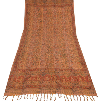 Sanskriti Vintage Brown Dupatta Long Stole Pure Cotton Printed Premium Wrap Veil
