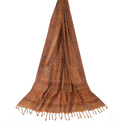 Sanskriti Vintage Brown Dupatta Long Stole Pure Cotton Printed Premium Wrap Veil