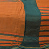 Sanskriti Vintage Long Dupatta/Stole Pure Cotton Orange Printed Scarf Wrap Veil