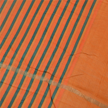 Sanskriti Vintage Long Dupatta/Stole Pure Cotton Orange Printed Scarf Wrap Veil