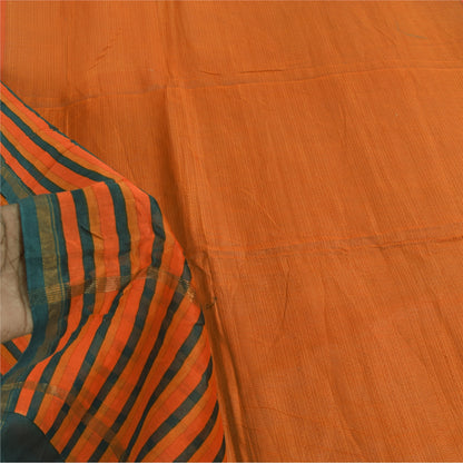 Sanskriti Vintage Long Dupatta/Stole Pure Cotton Orange Printed Scarf Wrap Veil