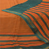 Sanskriti Vintage Long Dupatta/Stole Pure Cotton Orange Printed Scarf Wrap Veil