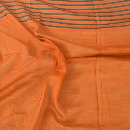 Sanskriti Vintage Long Dupatta/Stole Pure Cotton Orange Printed Scarf Wrap Veil