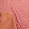 Sanskriti Vintage Long Dupatta/Stole Pure Silk Pink Golden Woven Scarf Wrap Veil