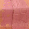 Sanskriti Vintage Long Dupatta/Stole Pure Silk Pink Golden Woven Scarf Wrap Veil