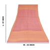 Sanskriti Vintage Long Dupatta/Stole Pure Silk Pink Golden Woven Scarf Wrap Veil