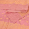 Sanskriti Vintage Long Dupatta/Stole Pure Silk Pink Golden Woven Scarf Wrap Veil