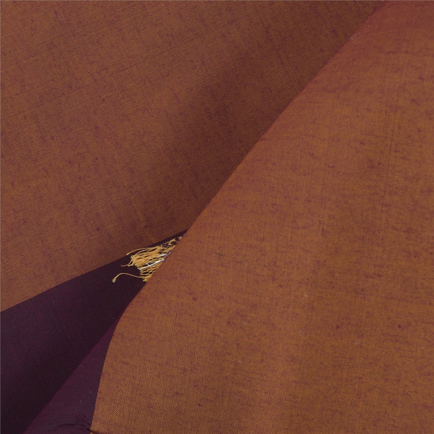 Санскрити Винтаж Длинный Дупатта/Палантат Искусственный Шелк Коричневый Тканый Шарф Вуаль