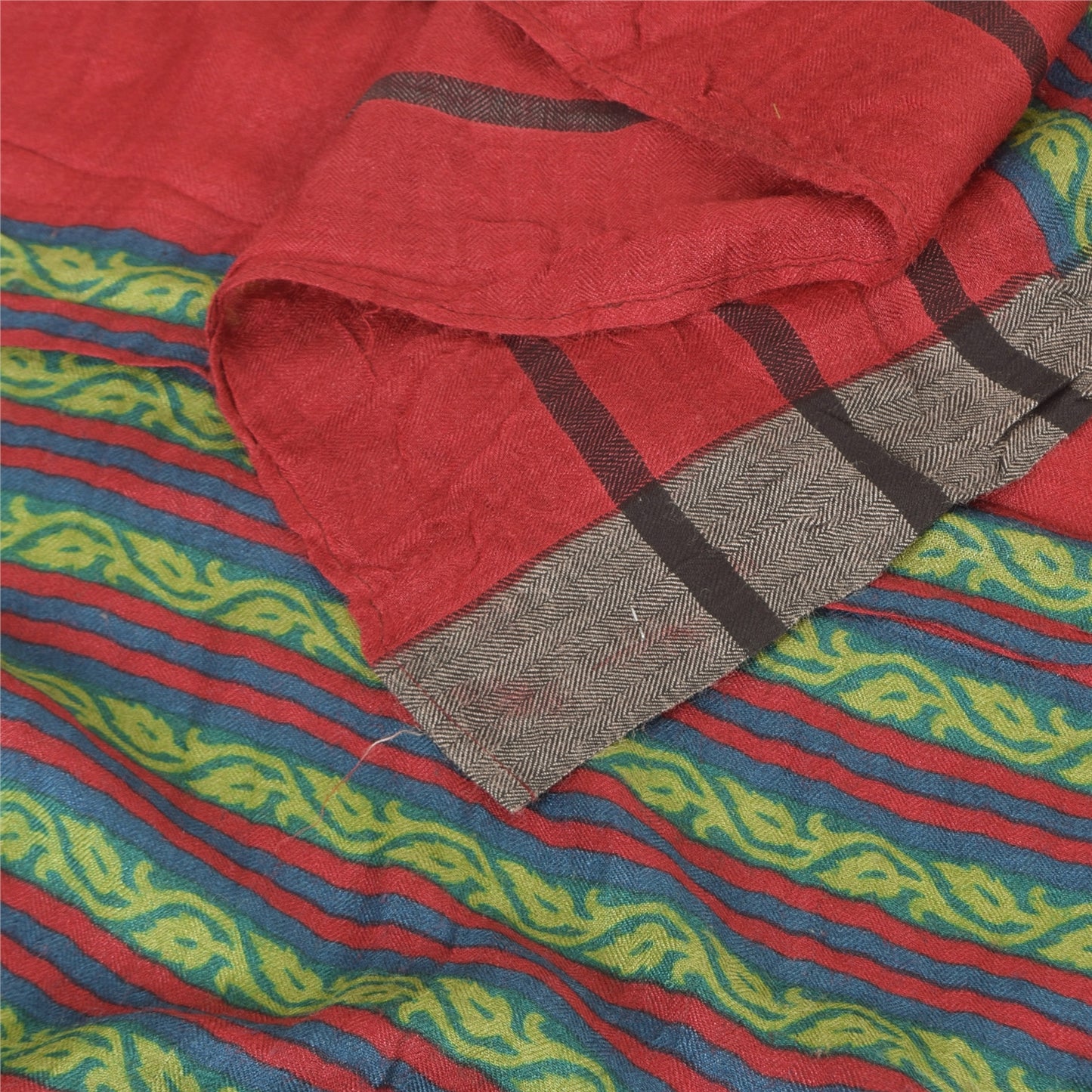 Sanskriti Vintage Rød Dupatta Lang Stola Ren Bomuld Trykt Vævet Premium Slør