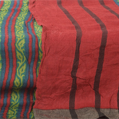 Sanskriti Vintage Rød Dupatta Lang Stola Ren Bomuld Trykt Vævet Premium Slør