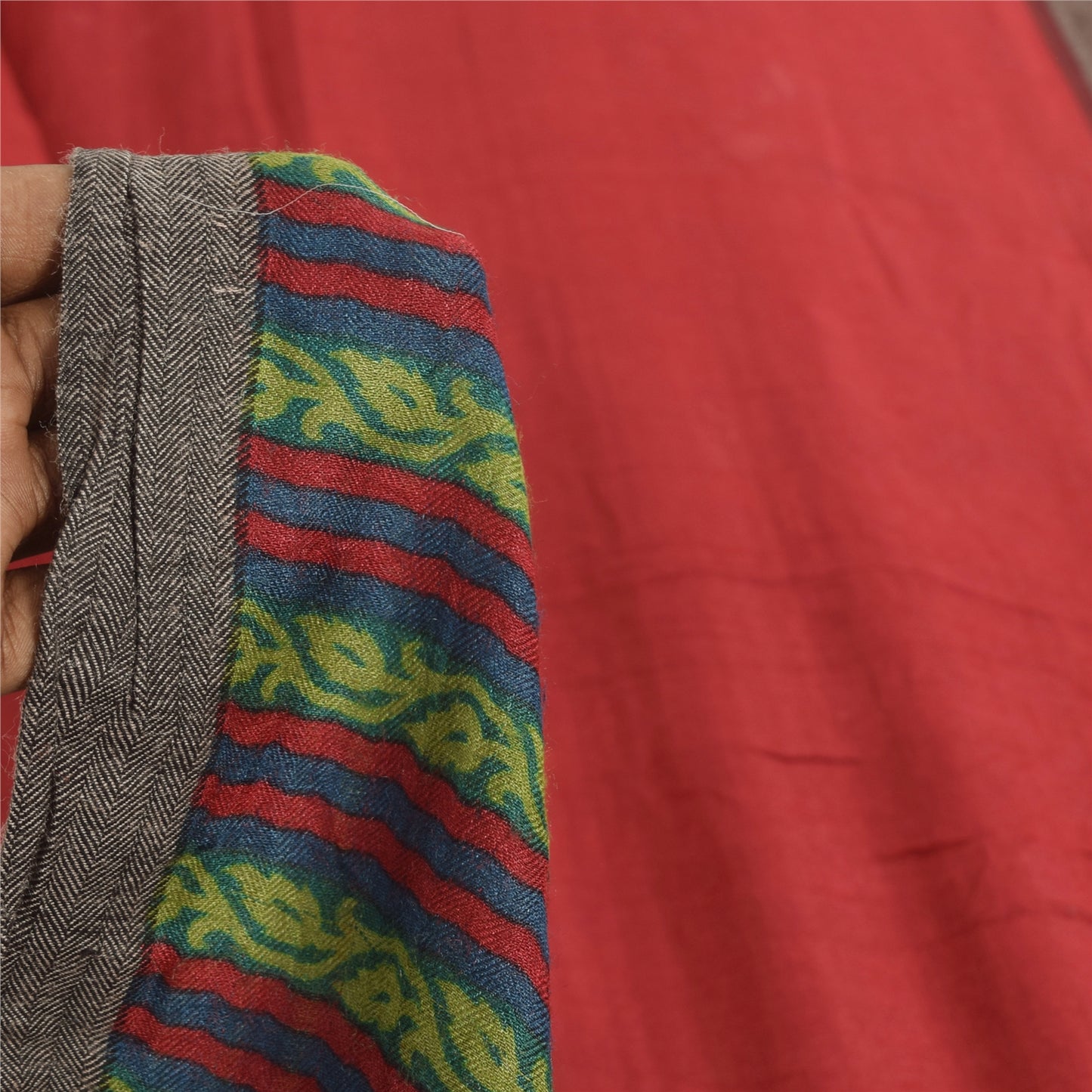 Sanskriti Vintage Rød Dupatta Lang Stola Ren Bomuld Trykt Vævet Premium Slør