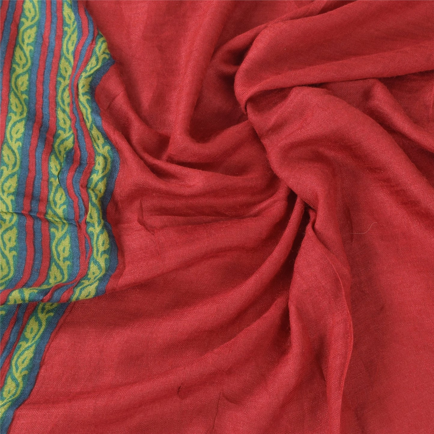 Sanskriti Vintage Rød Dupatta Lang Stola Ren Bomuld Trykt Vævet Premium Slør