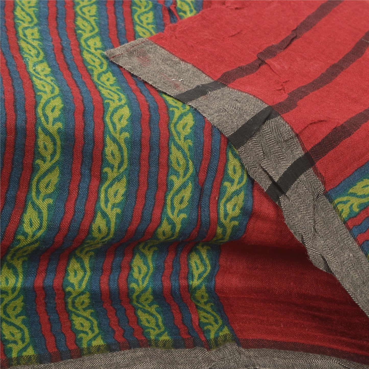 Sanskriti Vintage Rød Dupatta Lang Stola Ren Bomuld Trykt Vævet Premium Slør