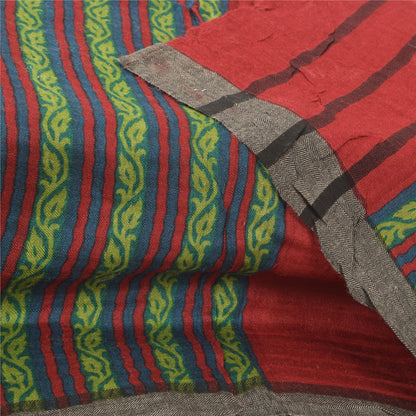 Sanskriti Vintage Rød Dupatta Lang Stola Ren Bomuld Trykt Vævet Premium Slør