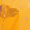 Sanskriti Vintage Yellow Dupatta Long Stole Pure Georgette Hand Beaded Wrap Veil