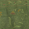 Sanskriti Vintage Green Dupatta Long Stole Pure Cotton Hand Embroidered Scarves