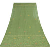 Sanskriti Vintage Green Dupatta Long Stole Pure Cotton Hand Embroidered Scarves