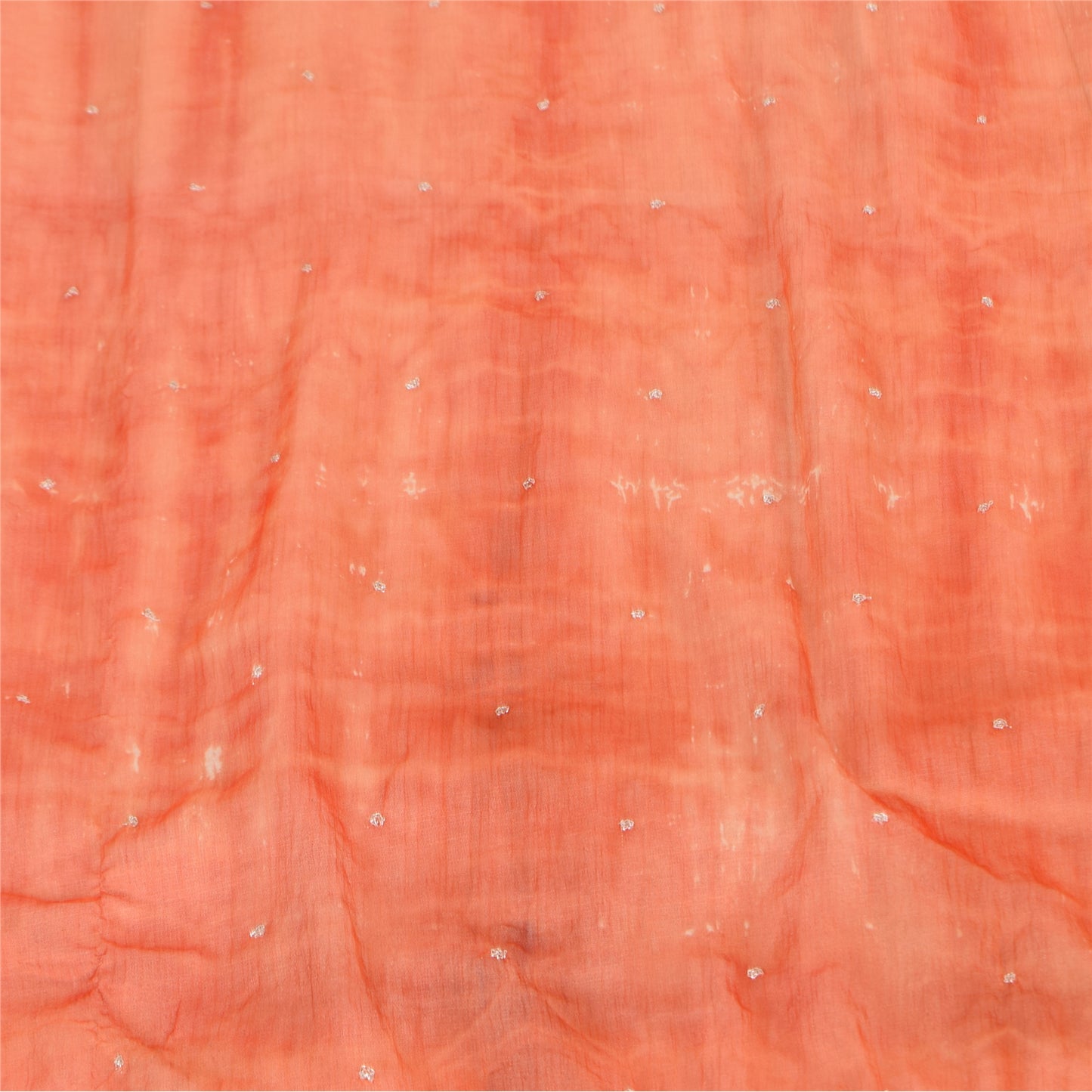 Sanskriti Vintage Orange Dupatta Long Stole Pure Chiffon Hand Embroidered Hijab