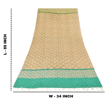 Sanskriti Vintage Cream Dupatta Long Stole Pure Cotton Woven Premium Wrap Hijab