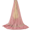 Sanskriti Vintage Mauve Dupatta Long Stole Pure Crepe Hand Beaded Bandhani Veil