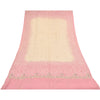 Sanskriti Vintage Mauve Dupatta Long Stole Pure Crepe Hand Beaded Bandhani Veil