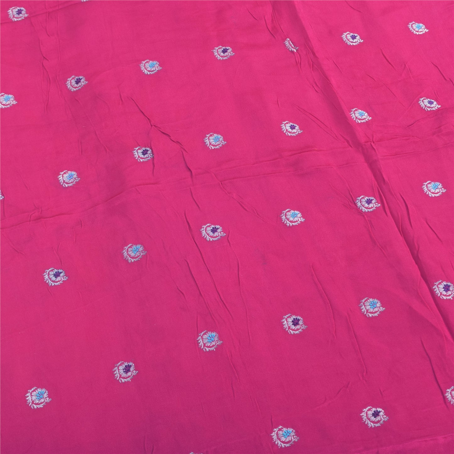 Sanskriti Vintage Fuchsia Dupatta Long Stole Pure Silk Woven Premium Wrap Hijab