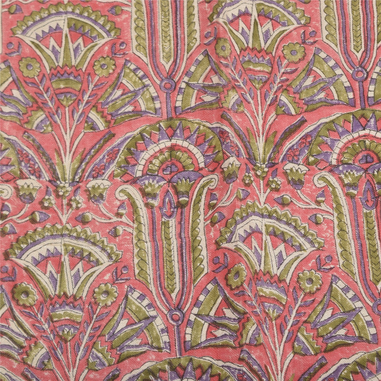 Sanskriti Vintage Ivory/Red Dupatta Long Stole Cotton Silk Printed Woven Scarves