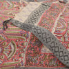 Sanskriti Vintage Ivory/Red Dupatta Long Stole Cotton Silk Printed Woven Scarves