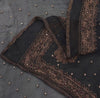 Sanskriti Vintage Black Pure Chiffon Silk Dupatta Stole Embroidered Zari Sequins