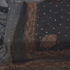 Sanskriti Vintage Black Pure Chiffon Silk Dupatta Stole Embroidered Zari Sequins