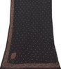 Sanskriti Vintage Black Pure Chiffon Silk Dupatta Stole Embroidered Zari Sequins