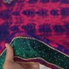 Sanskriti Vintage Pink-Purple Pure Silk Dupatta Stole Tie-Dye Hand Beaded Scarf
