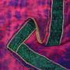Sanskriti Vintage Pink-Purple Pure Silk Dupatta Stole Tie-Dye Hand Beaded Scarf
