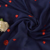 Sanskriti Vintage Blue Soft Pure Chiffon Dupatta Stole Embroidered Thread Scarf