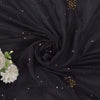 Sanskriti Vintage Black Soft Pure Chiffon Silk Dupatta Stole Hand Beaded Scarf