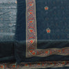 Sanskriti Vintage Blue Soft Velvet Dupatta Stole Floral Digital Print Scarf Veil