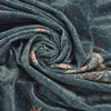 Sanskriti Vintage Blue Soft Velvet Dupatta Stole Floral Digital Print Scarf Veil