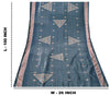 Sanskriti Vintage Blue Soft Velvet Dupatta Stole Floral Digital Print Scarf Veil