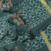Sanskriti Vintage Blue Chanderi Dupatta Stole Bagru Hand Block Print Zari Woven