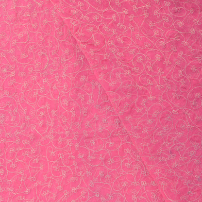 Sanskriti Vintage Pink Georgette Dupatta Stole Zari Embroidered Scarf Veil Hijab