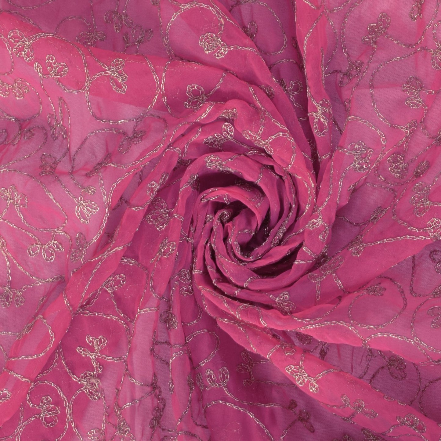 Sanskriti Vintage Pink Georgette Dupatta Stole Zari Embroidered Scarf Veil Hijab