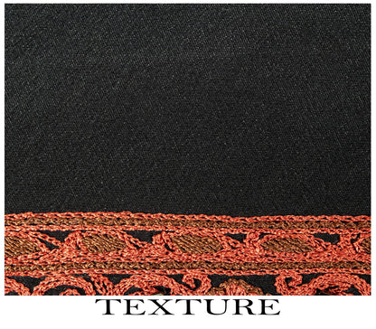 Sanskriti Vintage Black Hand Bead Dupatta Stole Pure Silk Traditional Wrap Veil