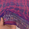 Sanskriti Vintage Purple-Blue Pure Georgette Dupatta Tie-Dye Hand Bead Zari Veil
